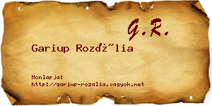 Gariup Rozália névjegykártya